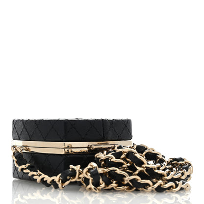 Chanel Lambskin Quilted Small Beauty Box Clutch With Chain Black 2 of 5