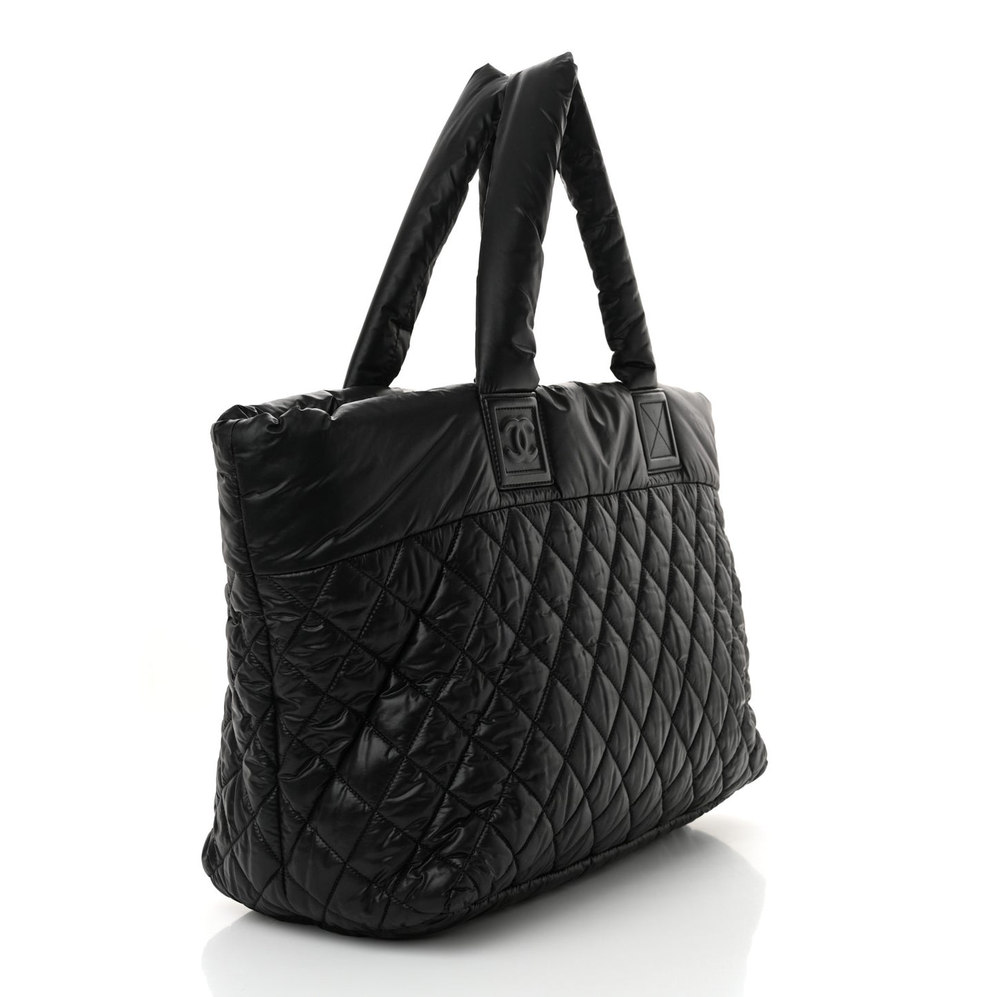 Nylon Quilted Large Coco Cocoon Tote Black