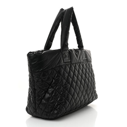 Chanel Nylon Quilted Large Coco Cocoon Tote Black 3 of 11