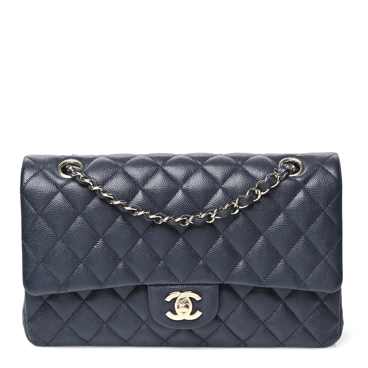 Chanel Caviar Quilted Medium Double Flap Navy 1 of 11