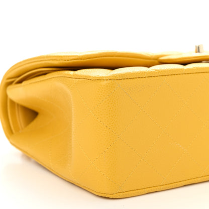 Chanel Caviar Quilted Jumbo Double Flap Yellow 9 of 11
