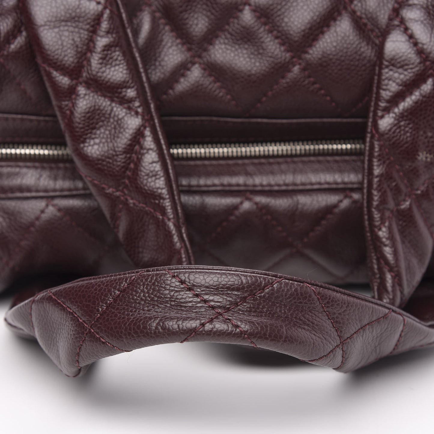 Caviar Quilted CC Timeless Bowler Burgundy