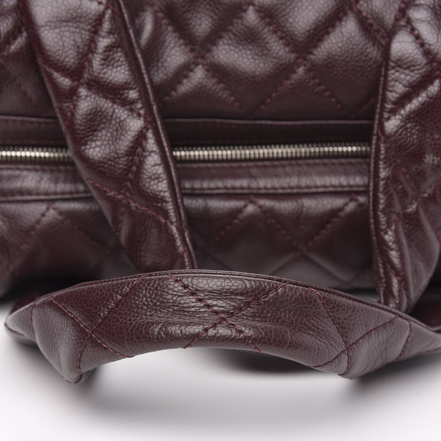 Chanel Caviar Quilted CC Timeless Bowler Burgundy 11 of 12