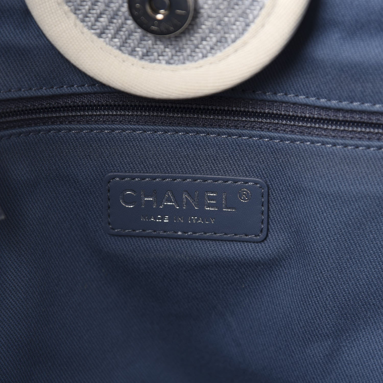 Chanel Canvas Medium Deauville Tote Light Blue 8 of 10