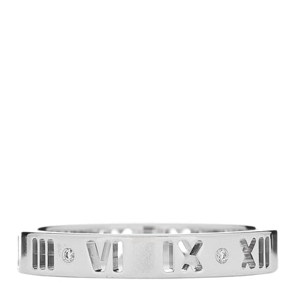 Tiffany 18K White Gold Diamond Atlas Pierced Ring 59 8.75 1 of 4
