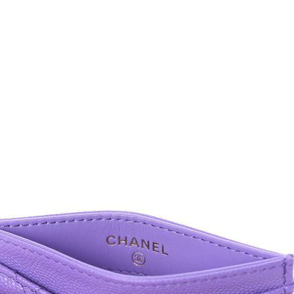 Chanel Caviar Quilted Card Holder Purple 5 of 9