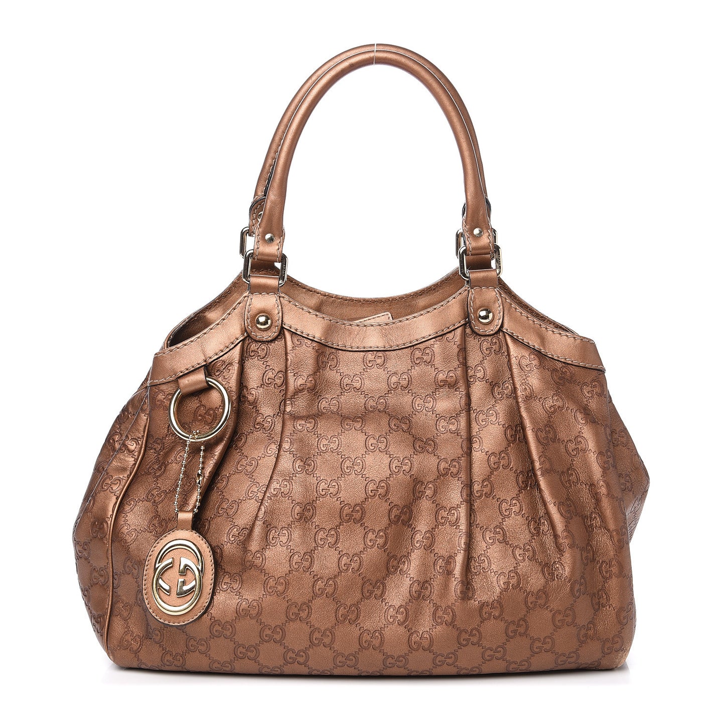 Metallic Guccissima Medium Sukey Tote Bronze