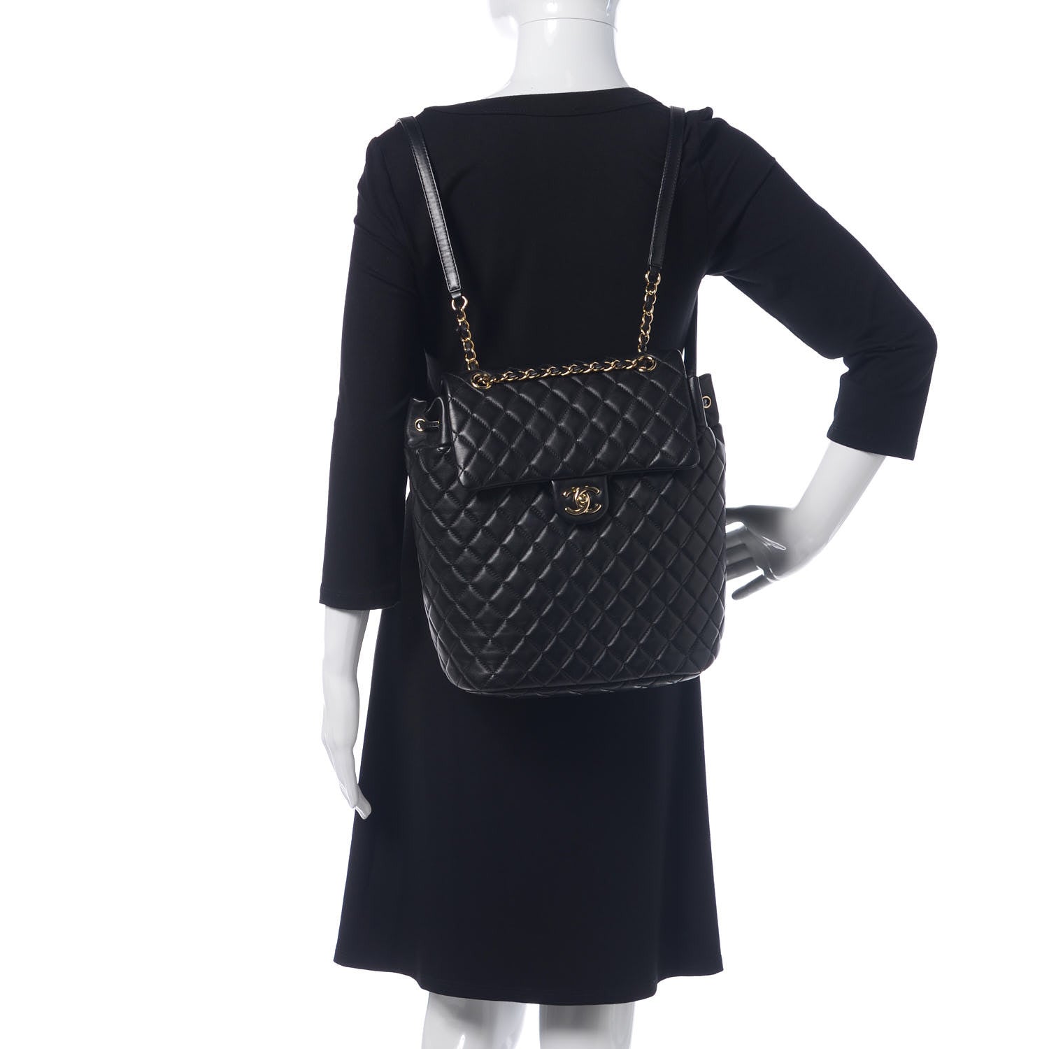 Chanel Lambskin Quilted Large Urban Spirit Backpack Black 2 of 13
