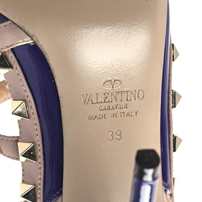 Valentino Garavani Patent Nappa Rockstud Ankle Strap 100mm Pumps 38 Purple Poudre 7 of 9