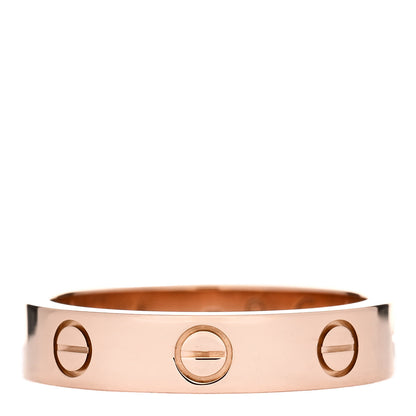 Cartier 18K Pink Gold Diamond 4mm LOVE Wedding Band Ring 51 5.75 3 of 4