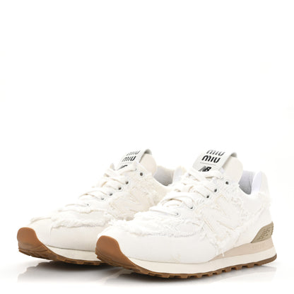 Miu Miu X NEW BALANCE Denim 574 Sneakers 37 White 4 of 10