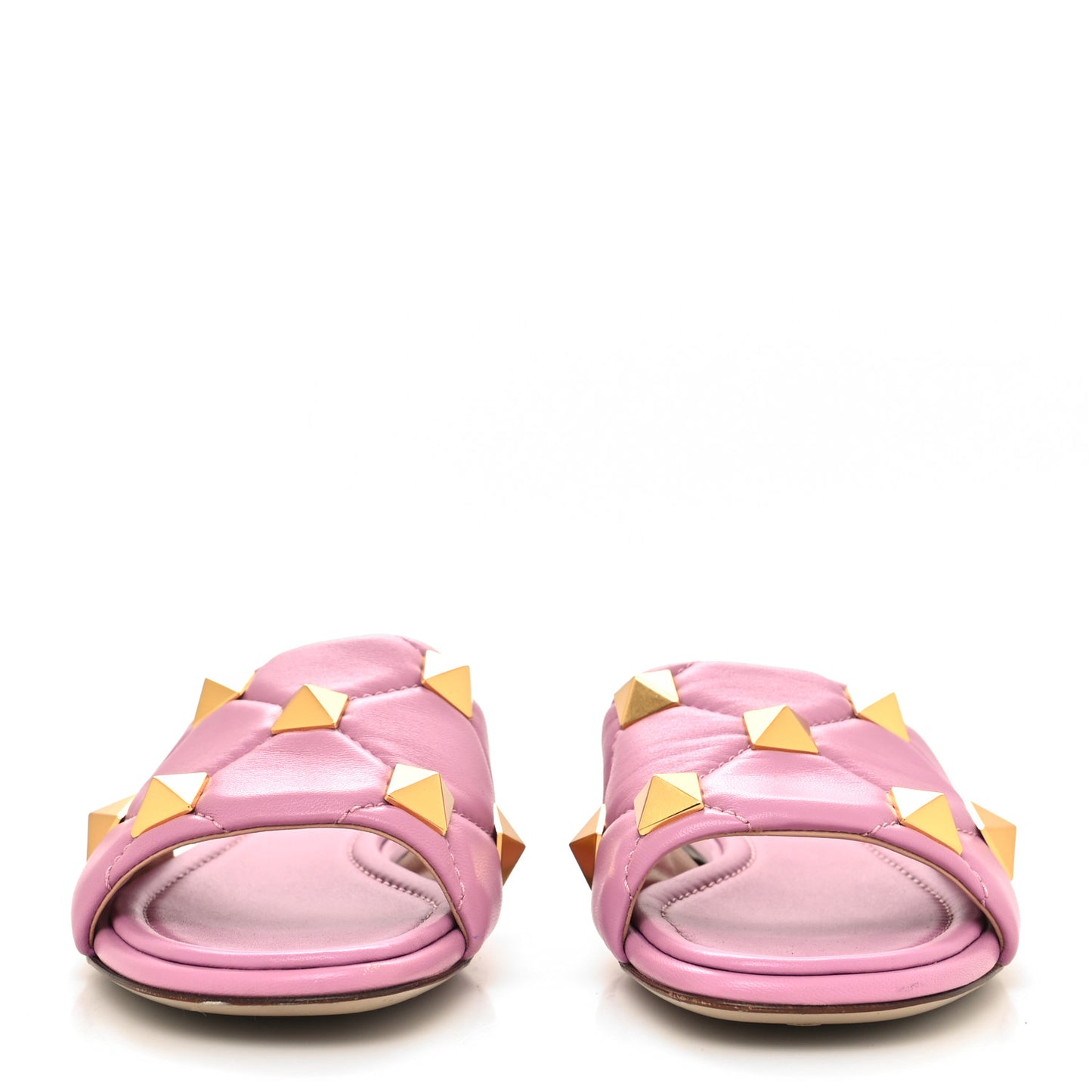 Nappa Roman Stud Flat Slide Sandals 37 Giacinto