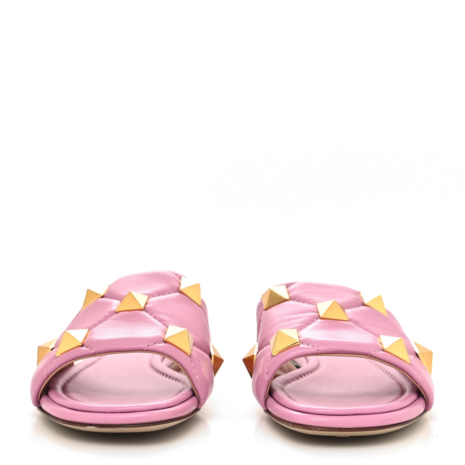 Valentino Garavani Nappa Roman Stud Flat Slide Sandals 37 Giacinto 2 of 8
