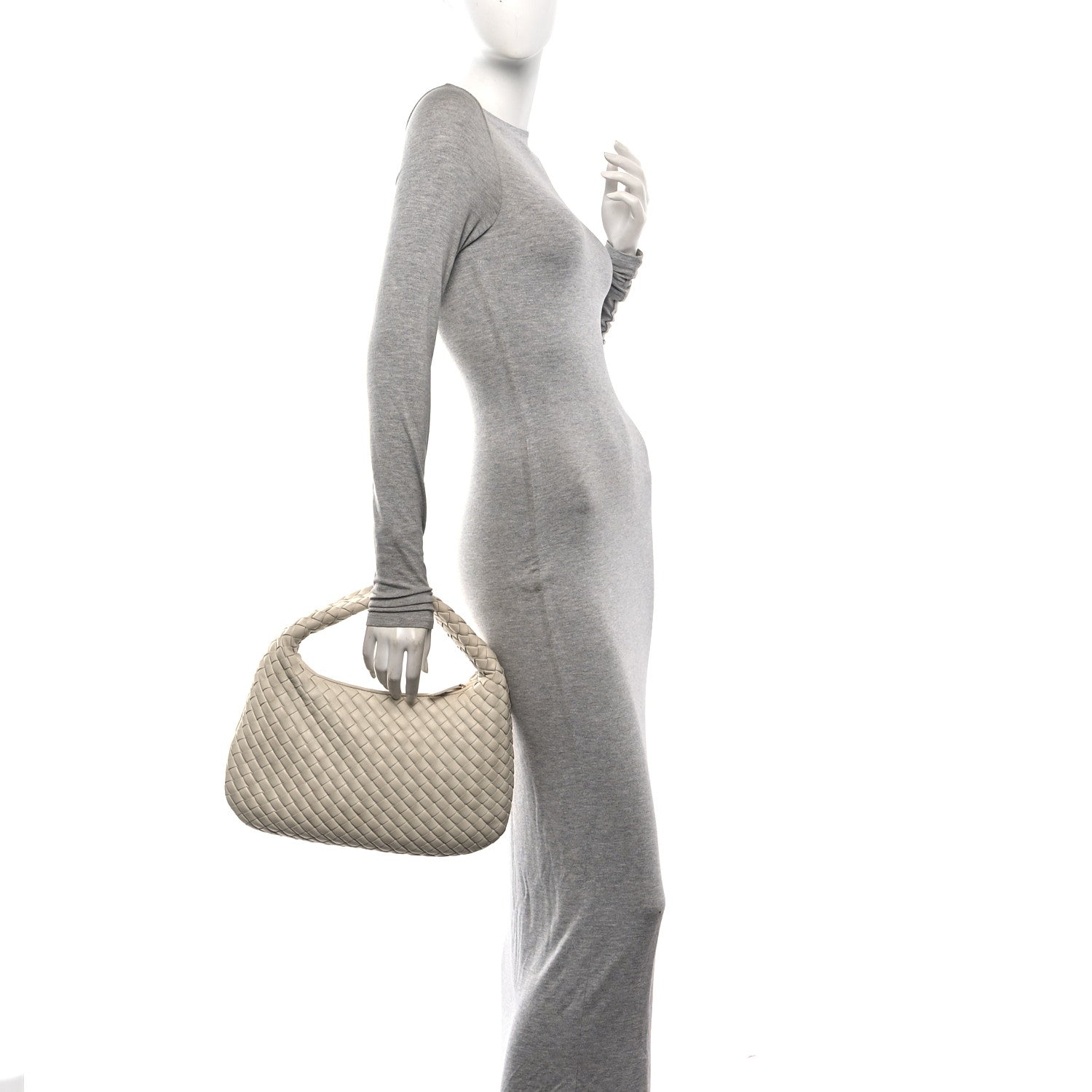 Bottega Veneta Supple Nappa Intrecciato Padded Small Veneta Hobo Sea Salt 2 of 11
