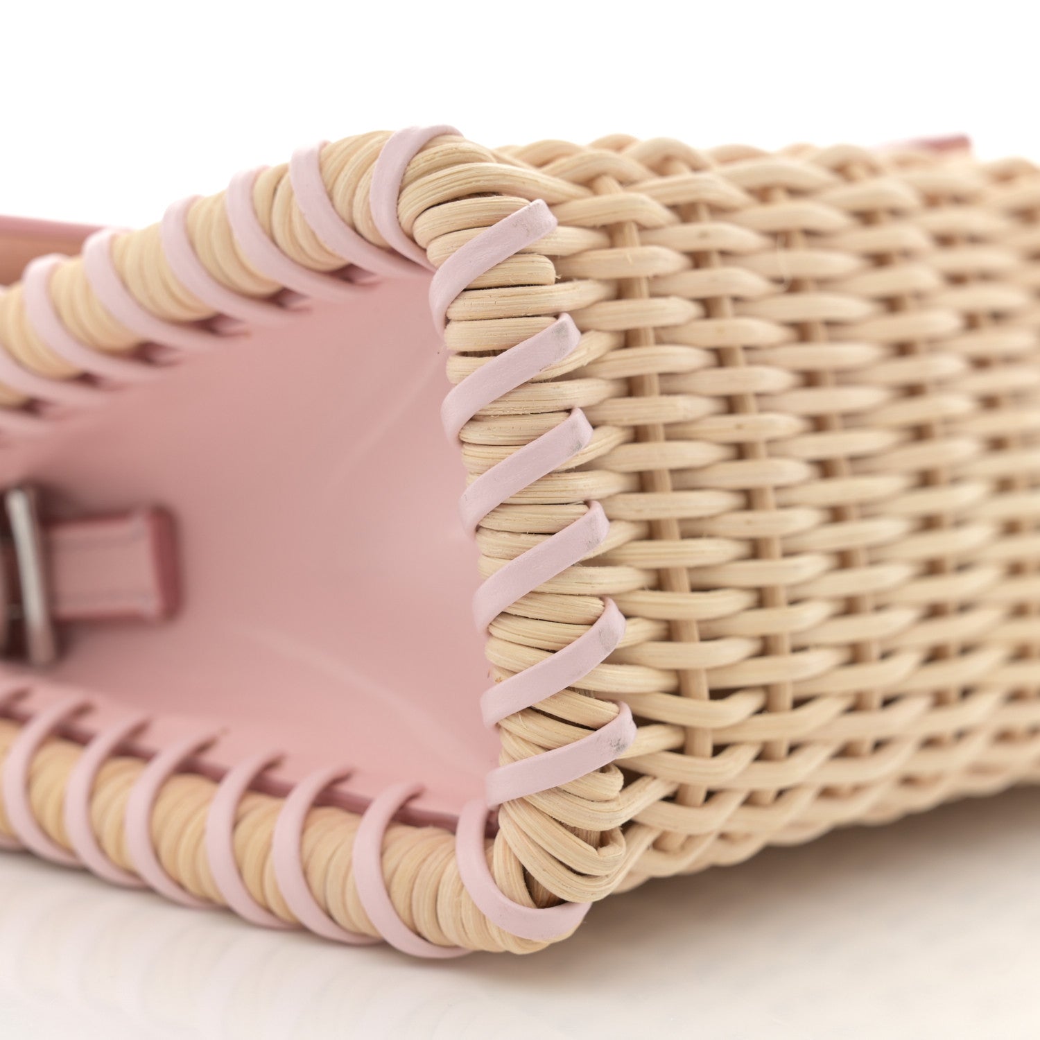 Jacquemus Glazed Calfskin Wicker Le Bambino Long Pale Pink 8 of 14