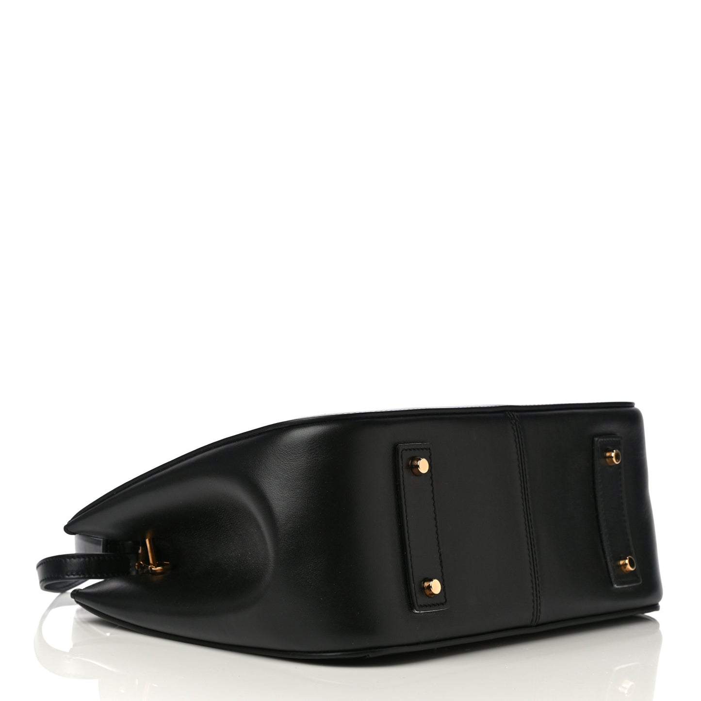 Vitello Barocco Virtus Small Top Handle Shoulder Bag Black