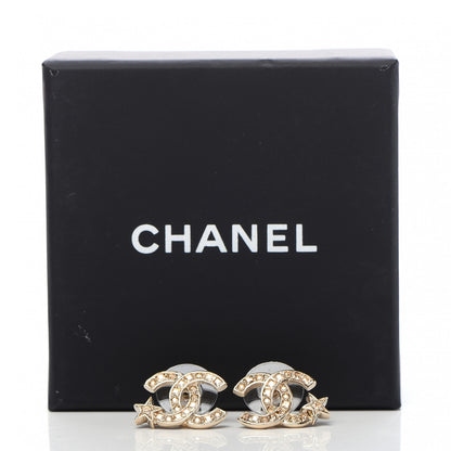 Chanel Crystal CC Starfall Earrings Gold 5 of 5