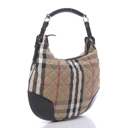 Burberry House Check Quilted Hoxton Hobo Black 3 of 13