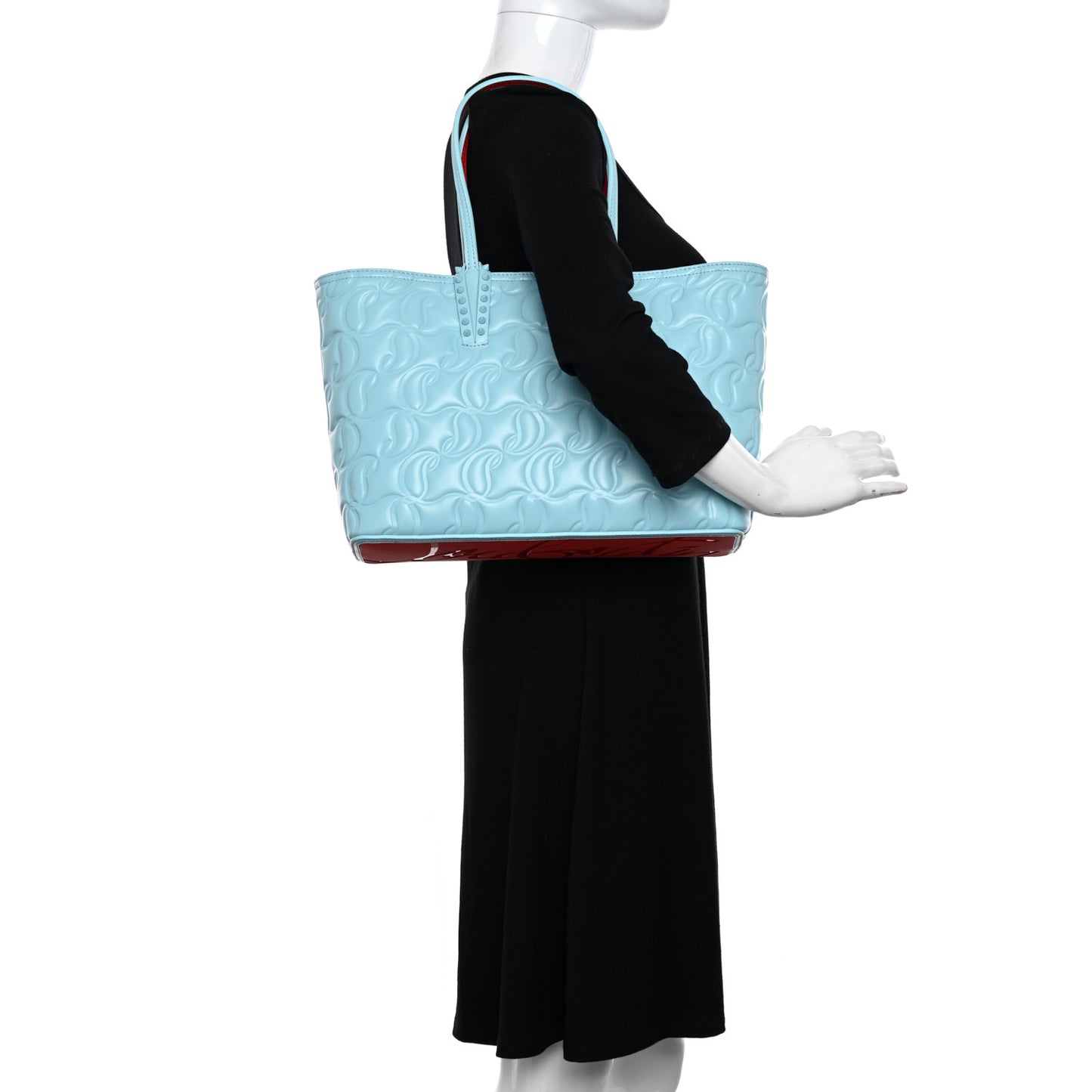 Nappa Embossed Small East West Cabata Tote Mineral