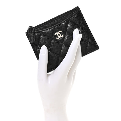 Chanel Caviar Quilted CC Zip Card Holder Black 2 of 8