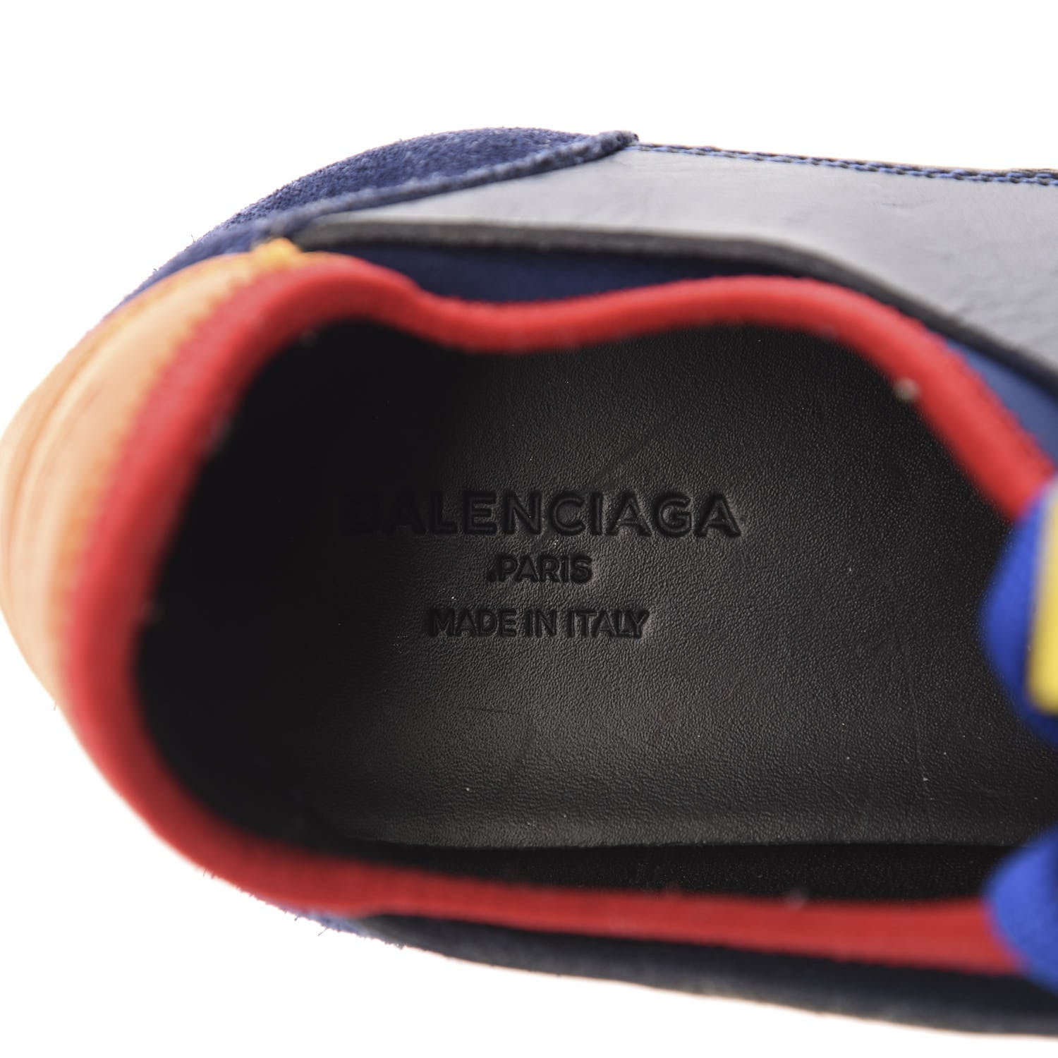 Balenciaga Calfskin Neoprene Mesh Suede Womens Race Runner Sneakers 37 Black Bleu 8 of 8