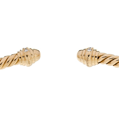 David Yurman 18K Yellow Gold Diamond 3mm Cablespira Bracelet 3 of 3