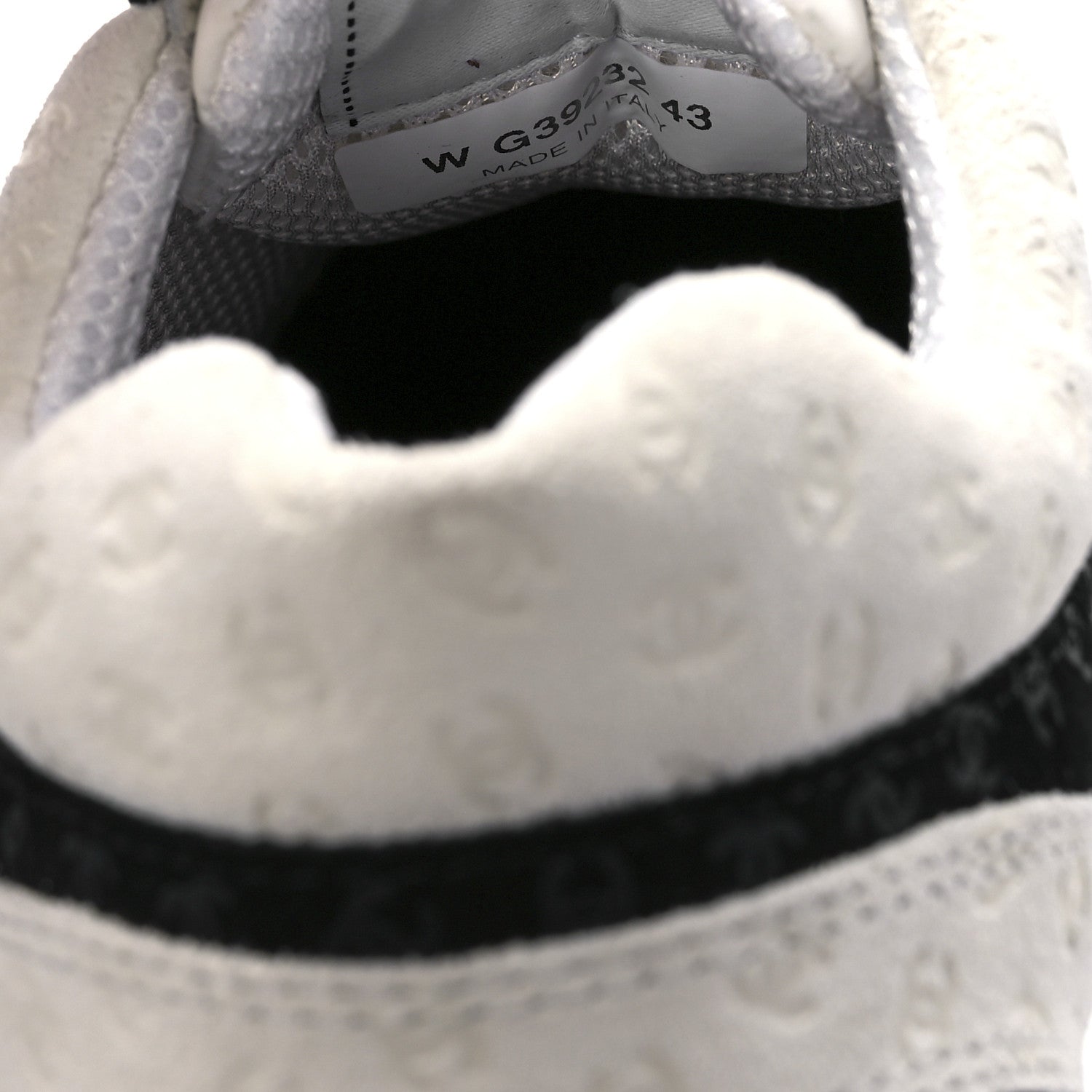Chanel Suede Calfskin Printed CC Sneakers 43 White Black 7 of 8