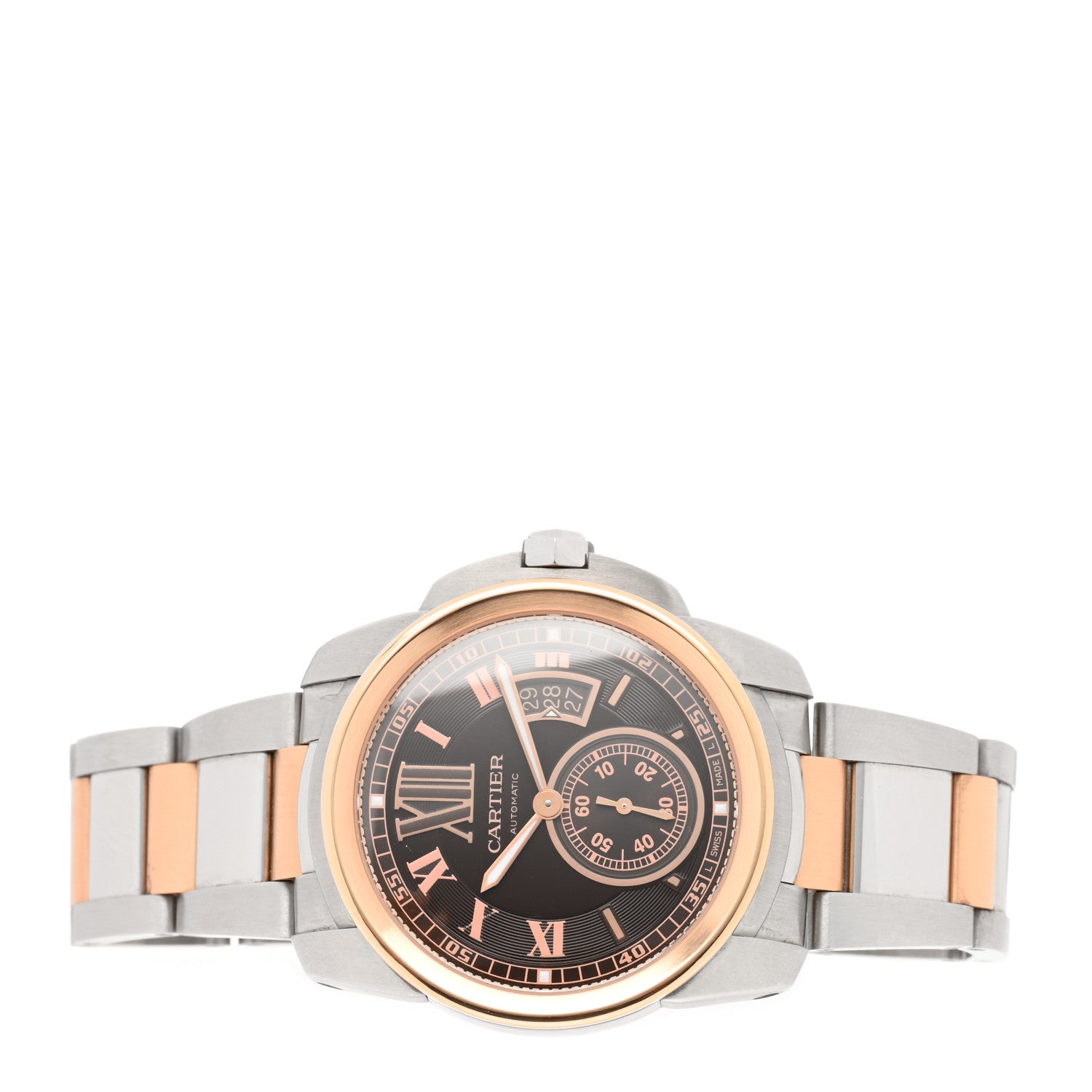 Cartier Stainless Steel 18K Pink Gold 42mm Calibre de Cartier Automatic Watch Brown 2 of 5