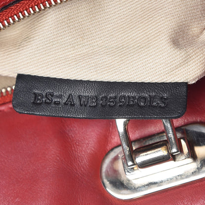 Valentino Garavani Vitello Rockstud Shoulder Satchel Red 7 of 7