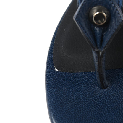 Balenciaga Agneau Pony Hair Studded Thong Sandals 36 Blue 9 of 9