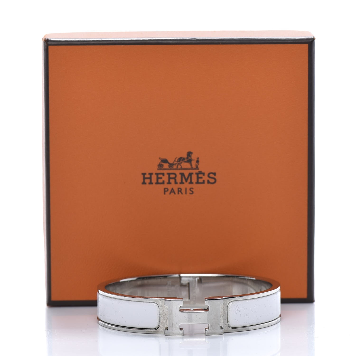 Hermes Enamel Narrow Clic Clac H Bracelet PM White 6 of 6