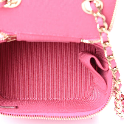 Chanel Caviar Quilted Mini Vanity Case With Chain Pink 4 of 10
