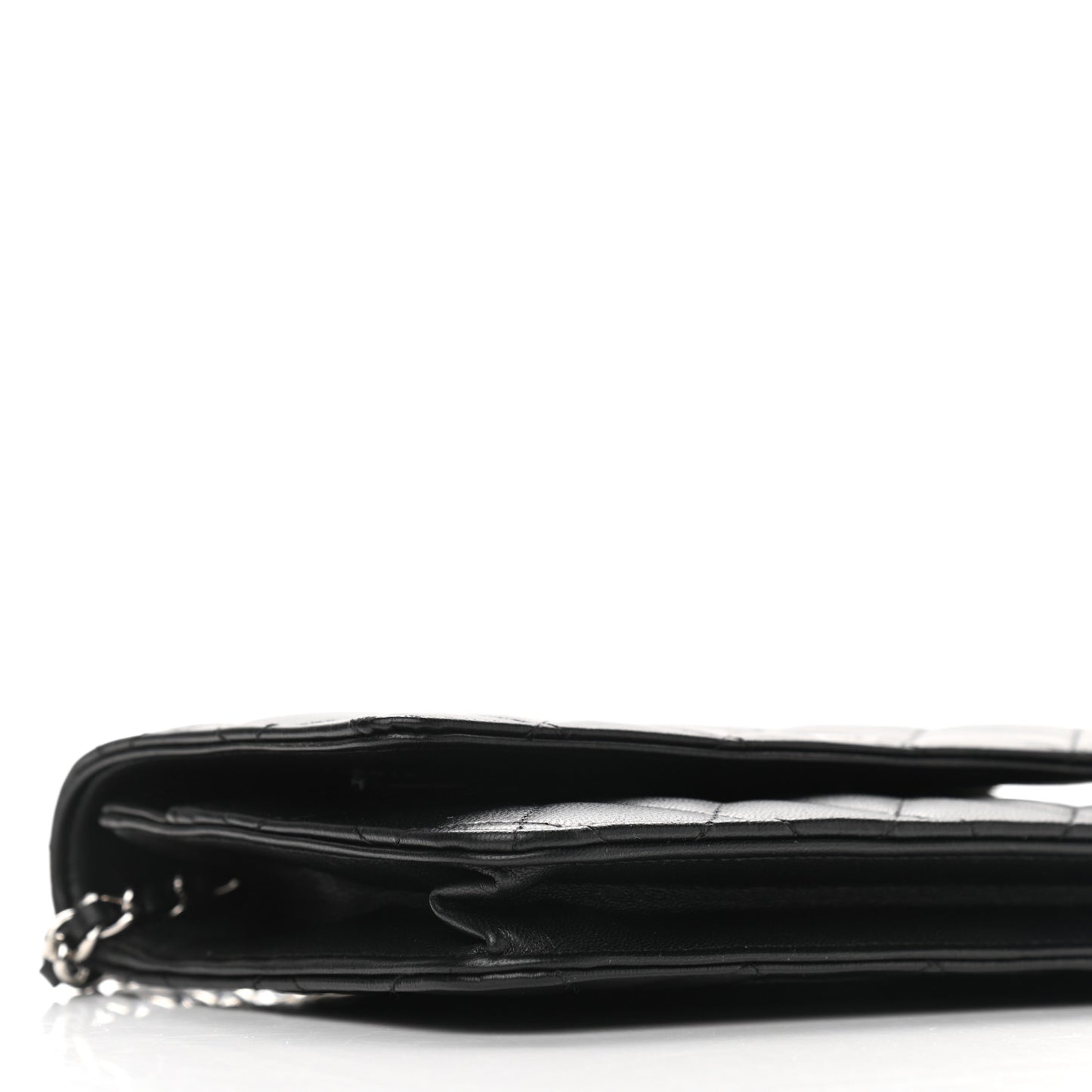 Lambskin Quilted Wallet On Chain WOC Black