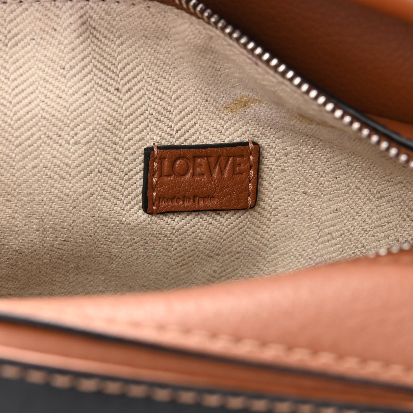 Calfskin Mini Puzzle Bag Tan Black