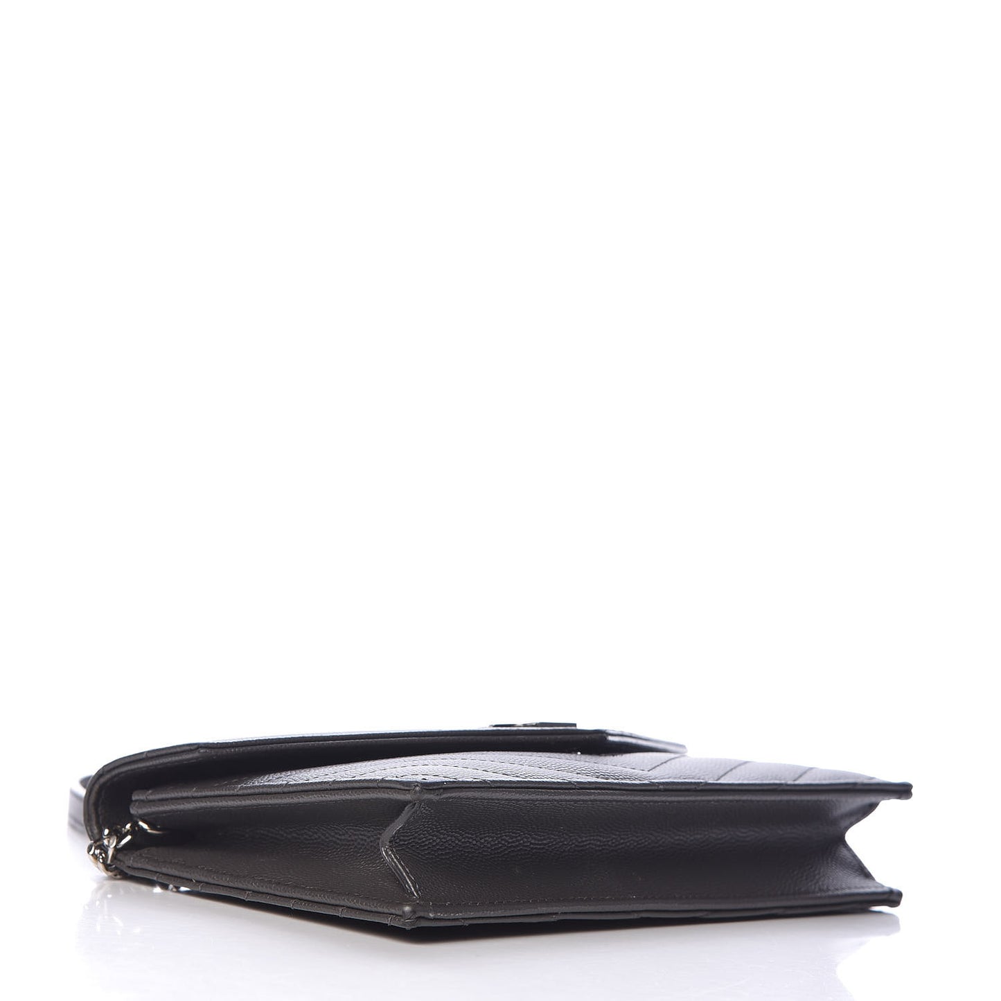 Grain De Poudre Matelasse Chevron Monogram Envelope Chain Wallet Coal
