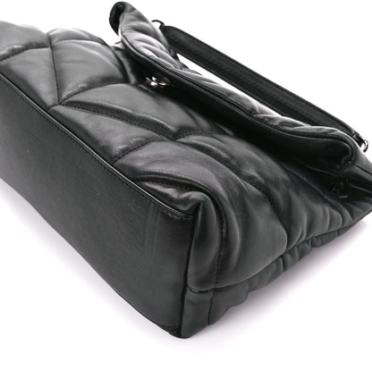 Saint Laurent Lambskin Quilted Monogram Monochrome Small Loulou Puffer Chain Satchel Black 11 of 15