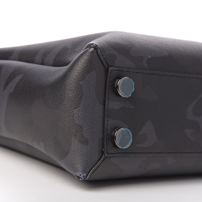 Saint Laurent Calfskin Camouflage Bold Briefcase Black Grey 7 of 8