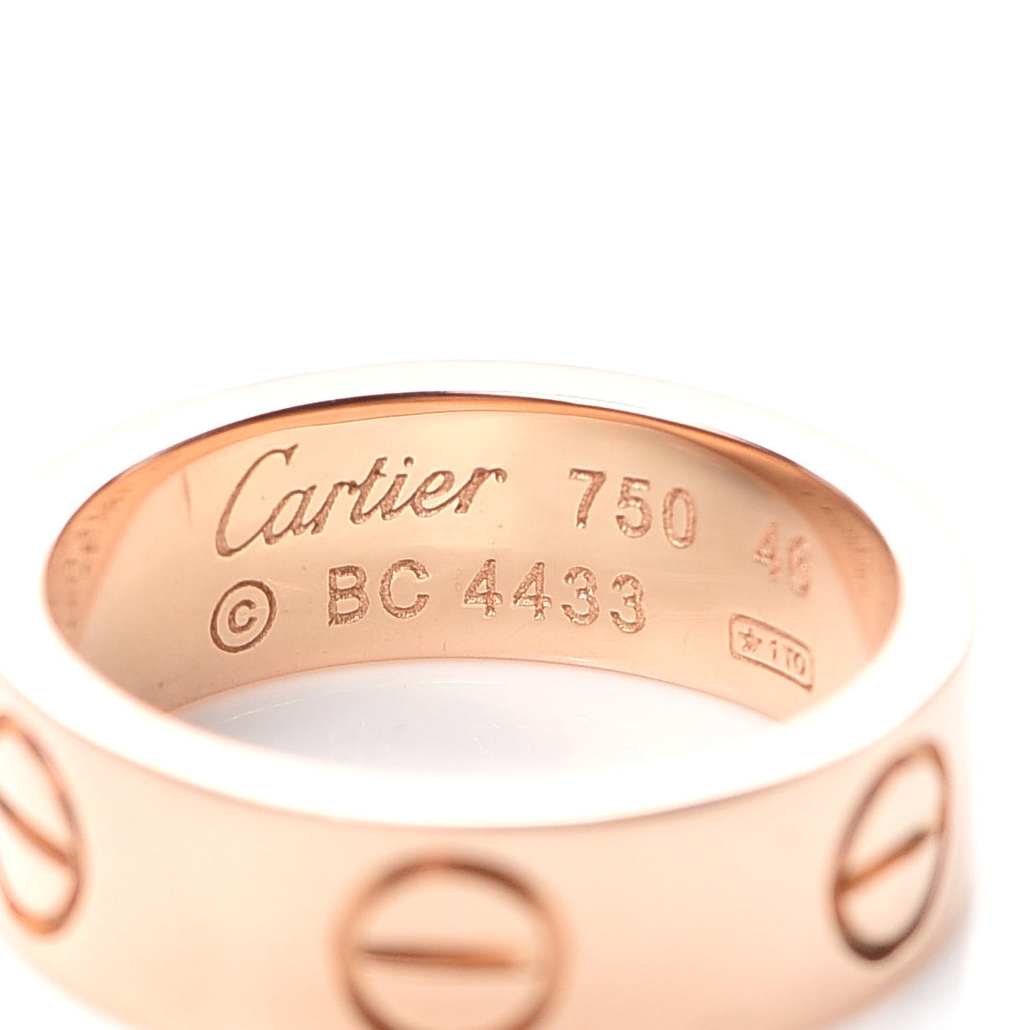 18K Pink Gold 5.5mm LOVE Ring 46 3.75