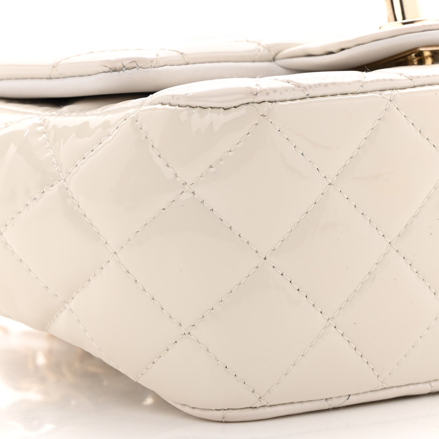Chanel Patent Quilted Mini Square Flap White 9 of 17