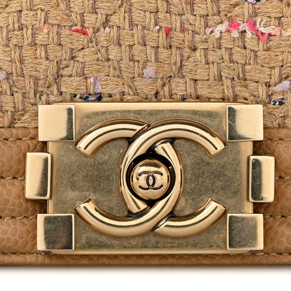 Chanel Calfskin Tweed Medium Boy Flap Dark Beige 11 of 11
