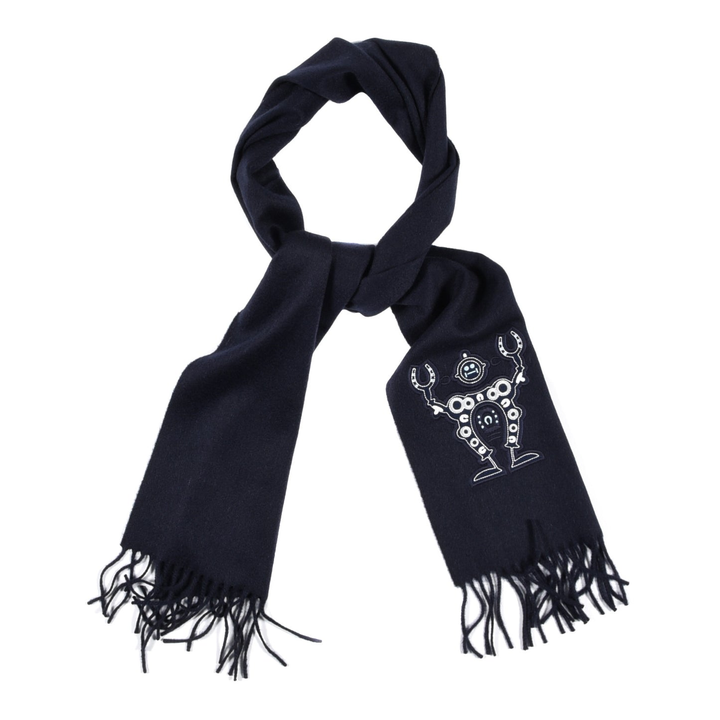 Cashmere Mr Farrier Patch Detail Muffler Marine
