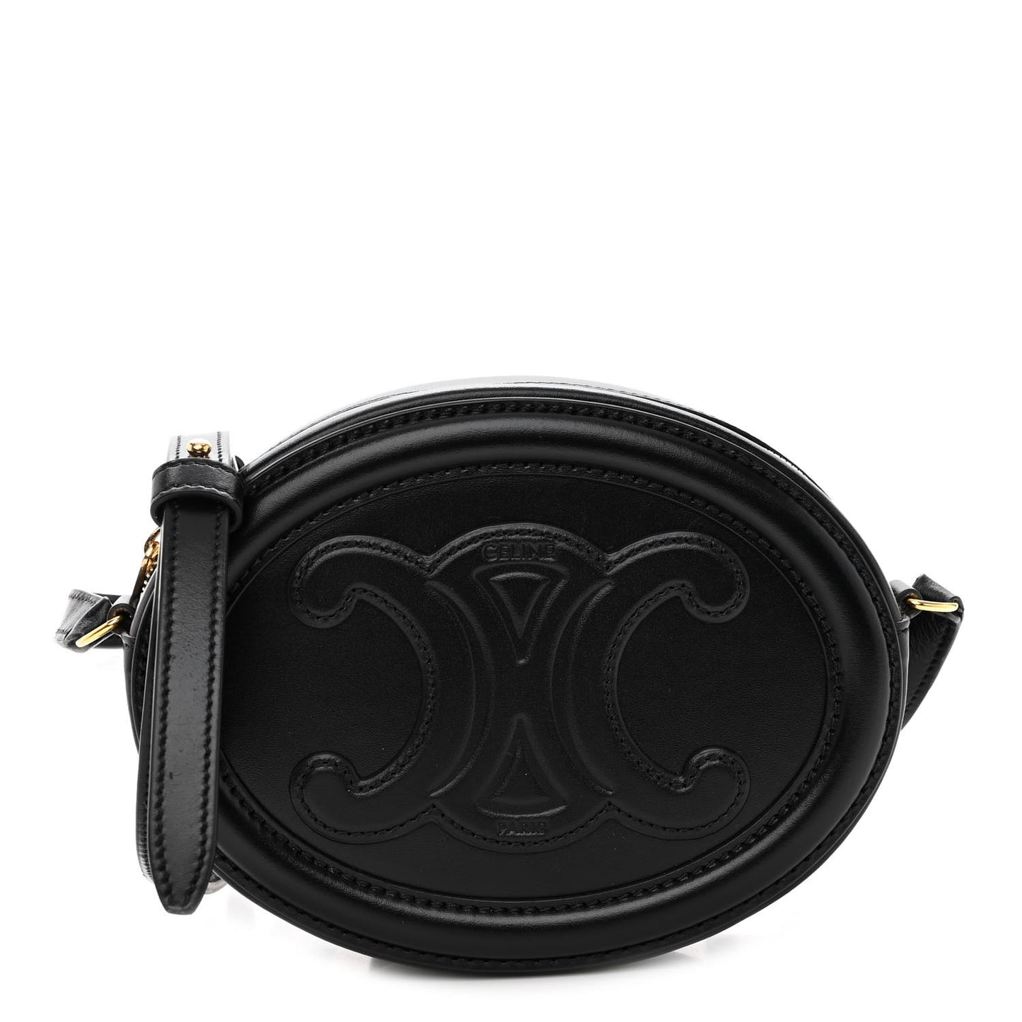 Smooth Calfskin Cuir Triomphe Oval Bag Black