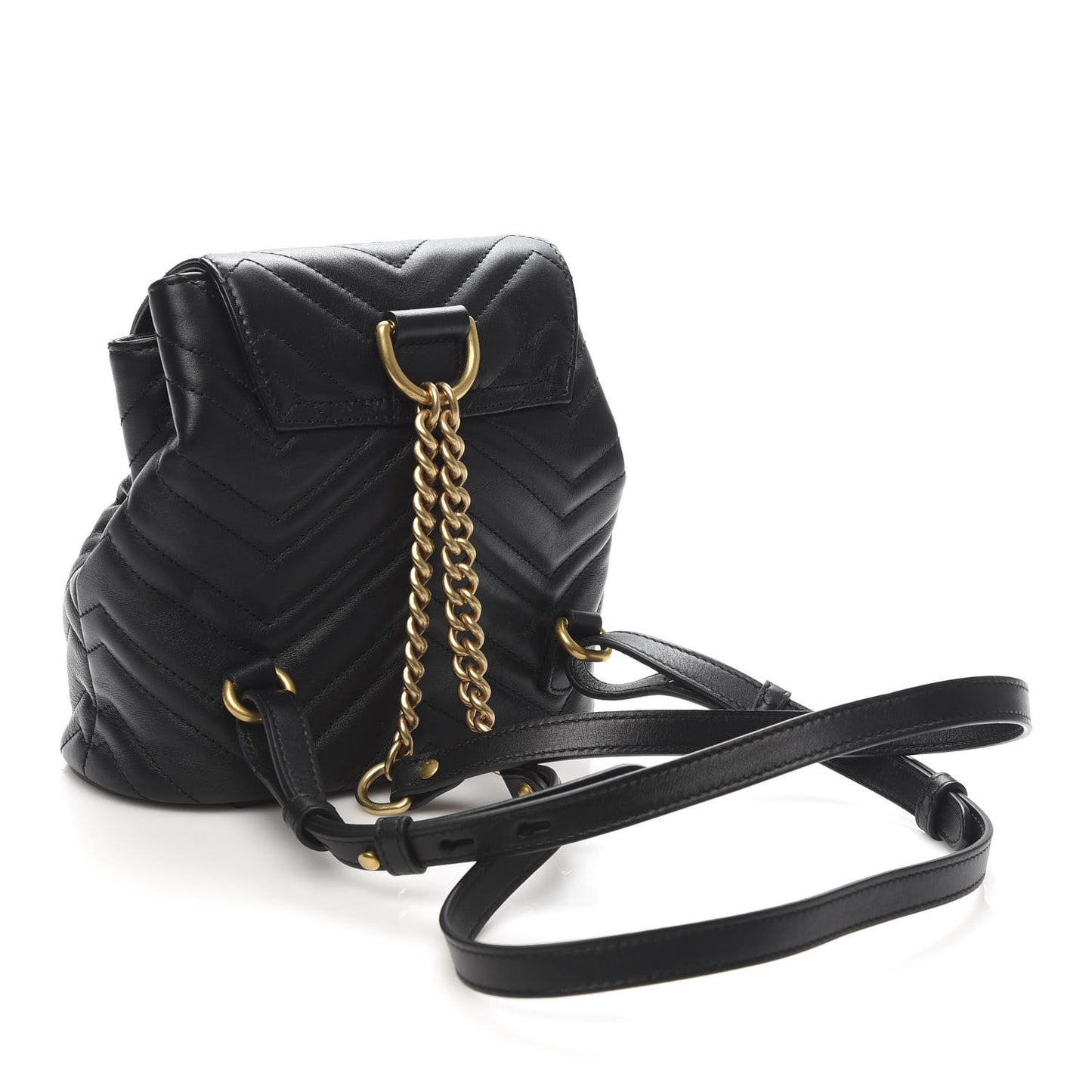Calfskin Matelasse GG Marmont Flap Backpack Black