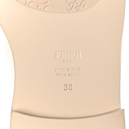 Fendi Calfskin Crocodile Embossed Karligraphy Logo Riding Boots 38 White 6 of 7