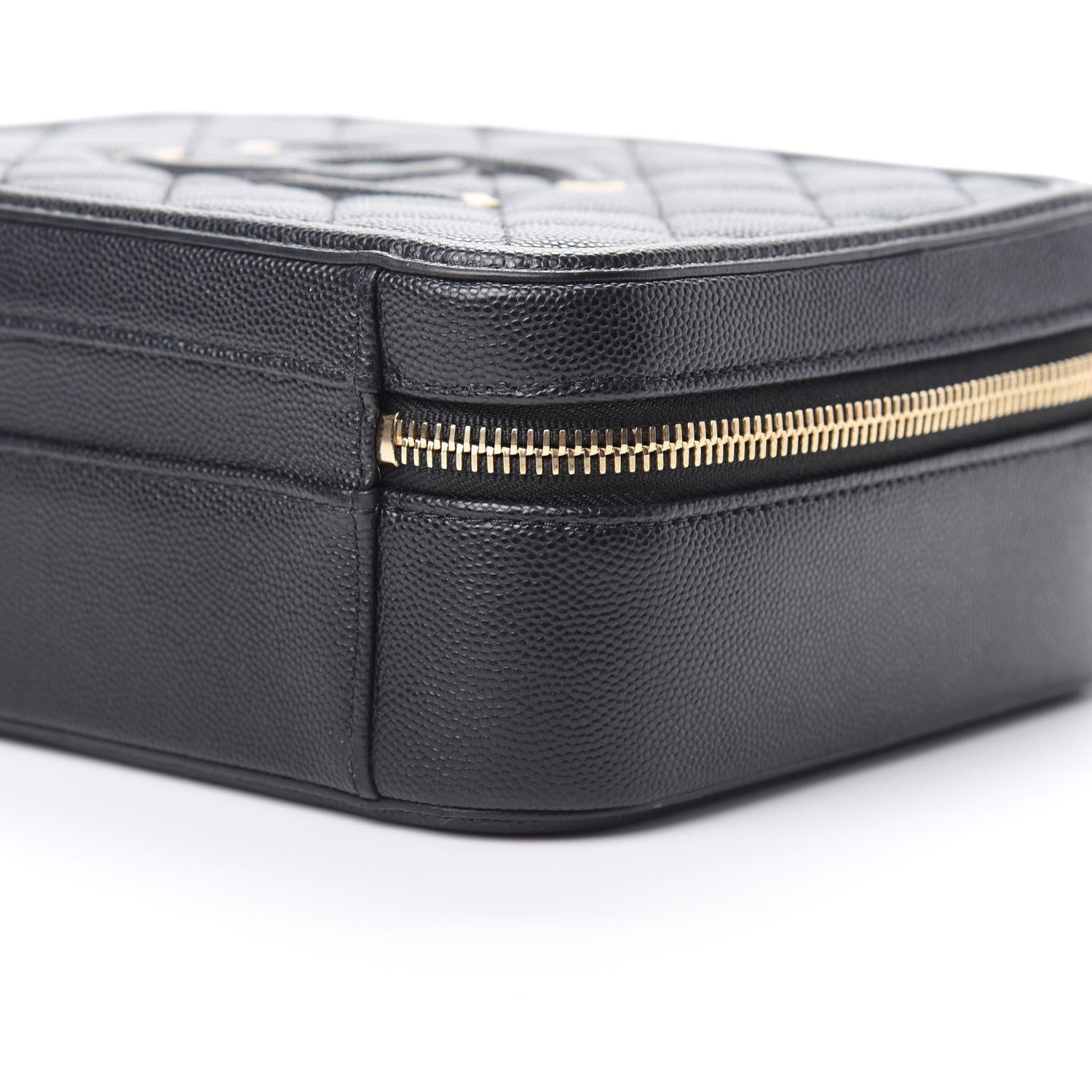 Chanel Caviar Quilted Medium CC Filigree Vanity Case Black 10 of 12
