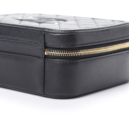 Chanel Caviar Quilted Medium CC Filigree Vanity Case Black 10 of 12