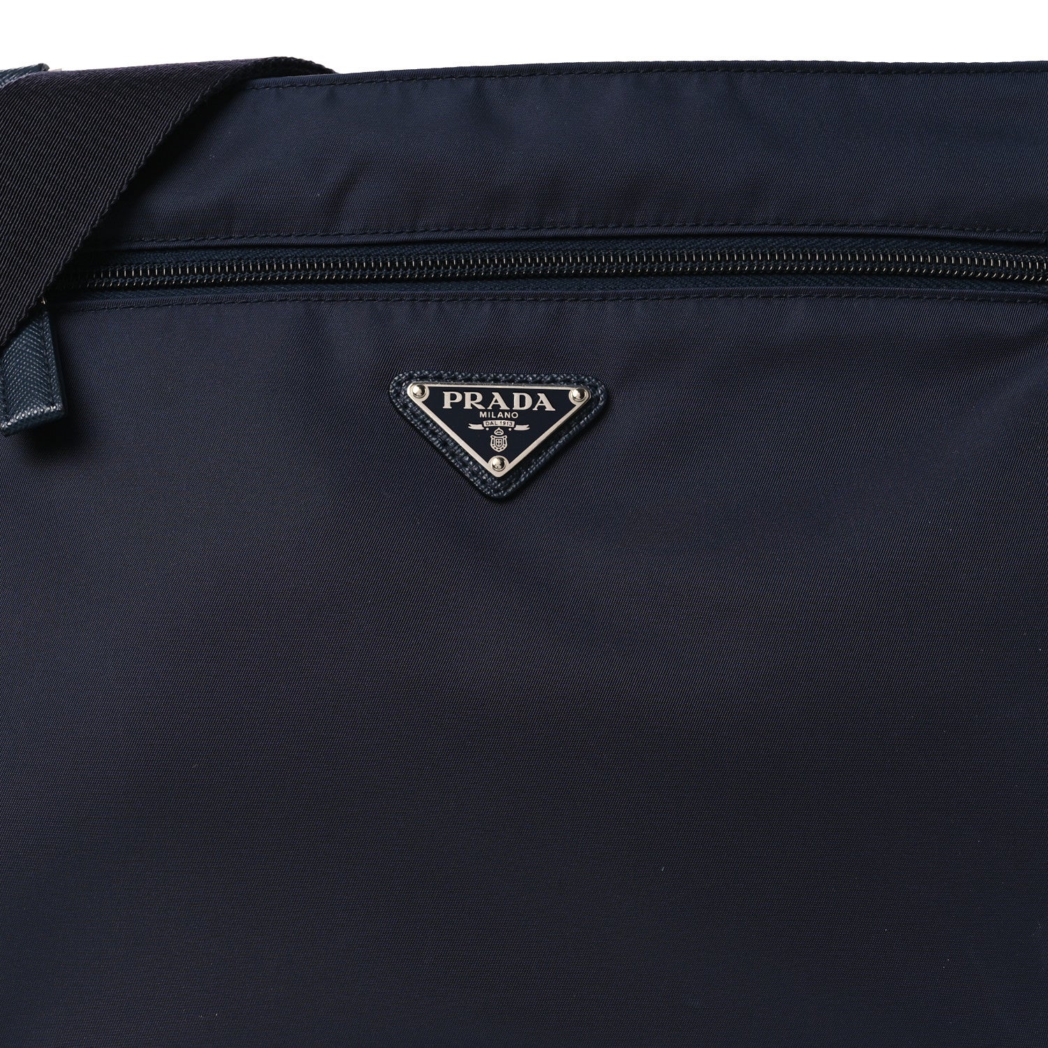 Prada Tessuto Nylon Saffiano Flat Messenger Bag Blue 10 of 12