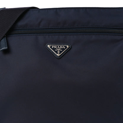 Prada Tessuto Nylon Saffiano Flat Messenger Bag Blue 10 of 12