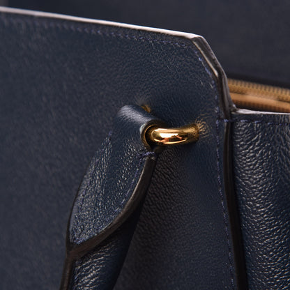 Burberry Soft Grain Calfskin Medium Buckle Tote Blue Carbon 11 of 11