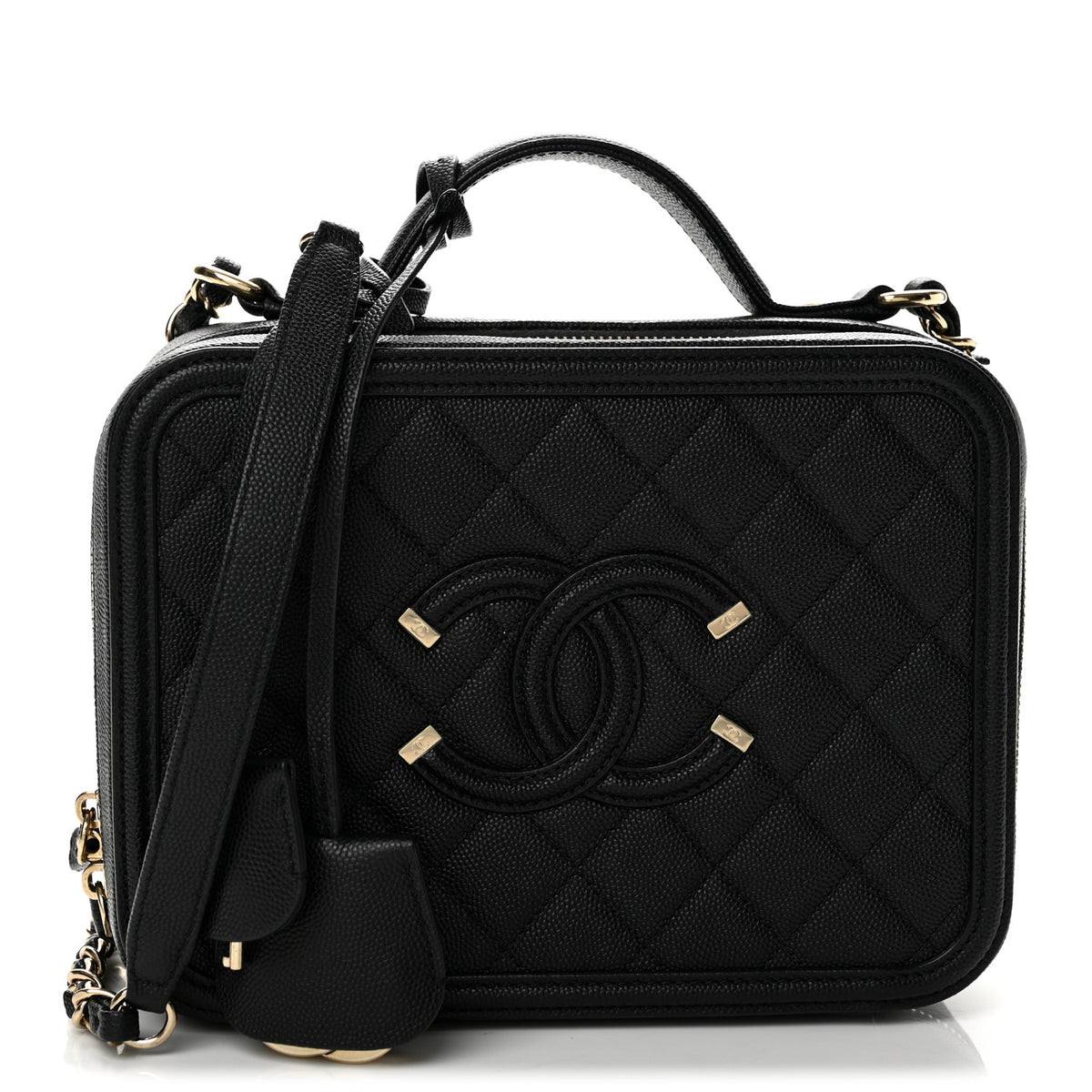 Chanel Caviar Quilted Medium CC Filigree Vanity Case Black 1 of 14